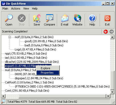 Dir QuickView Screenshot